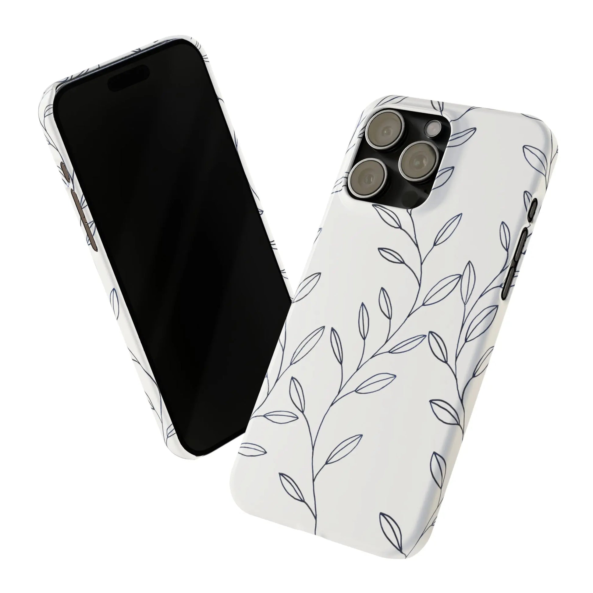 Purple Vines in White Glossy Phone Case - Coldbrewart