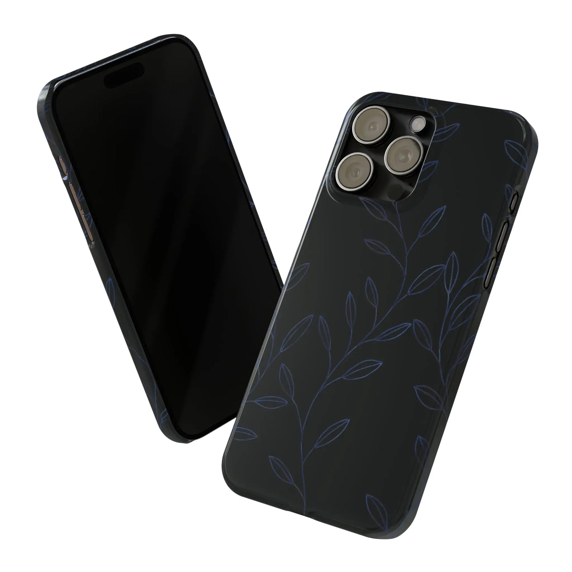 Purple Vines in Black Glossy Phone Case - Coldbrewart