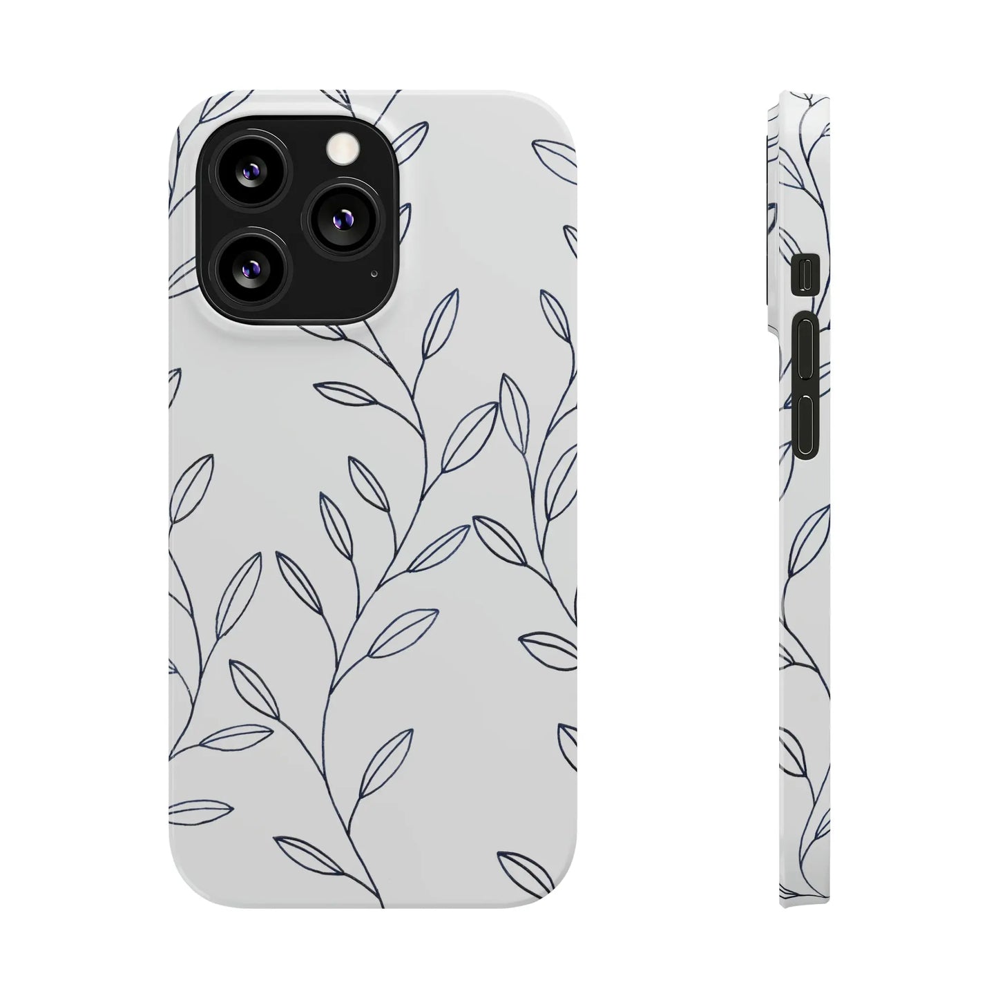 Purple Vines in White Glossy Phone Case Printify