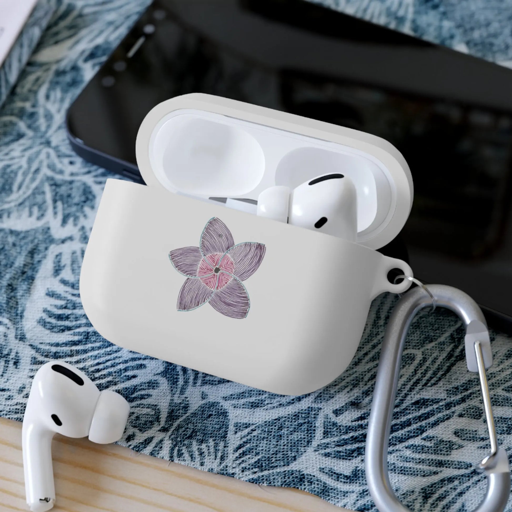 Purple Plumeria AirPods and AirPods Pro Case Cover Printify