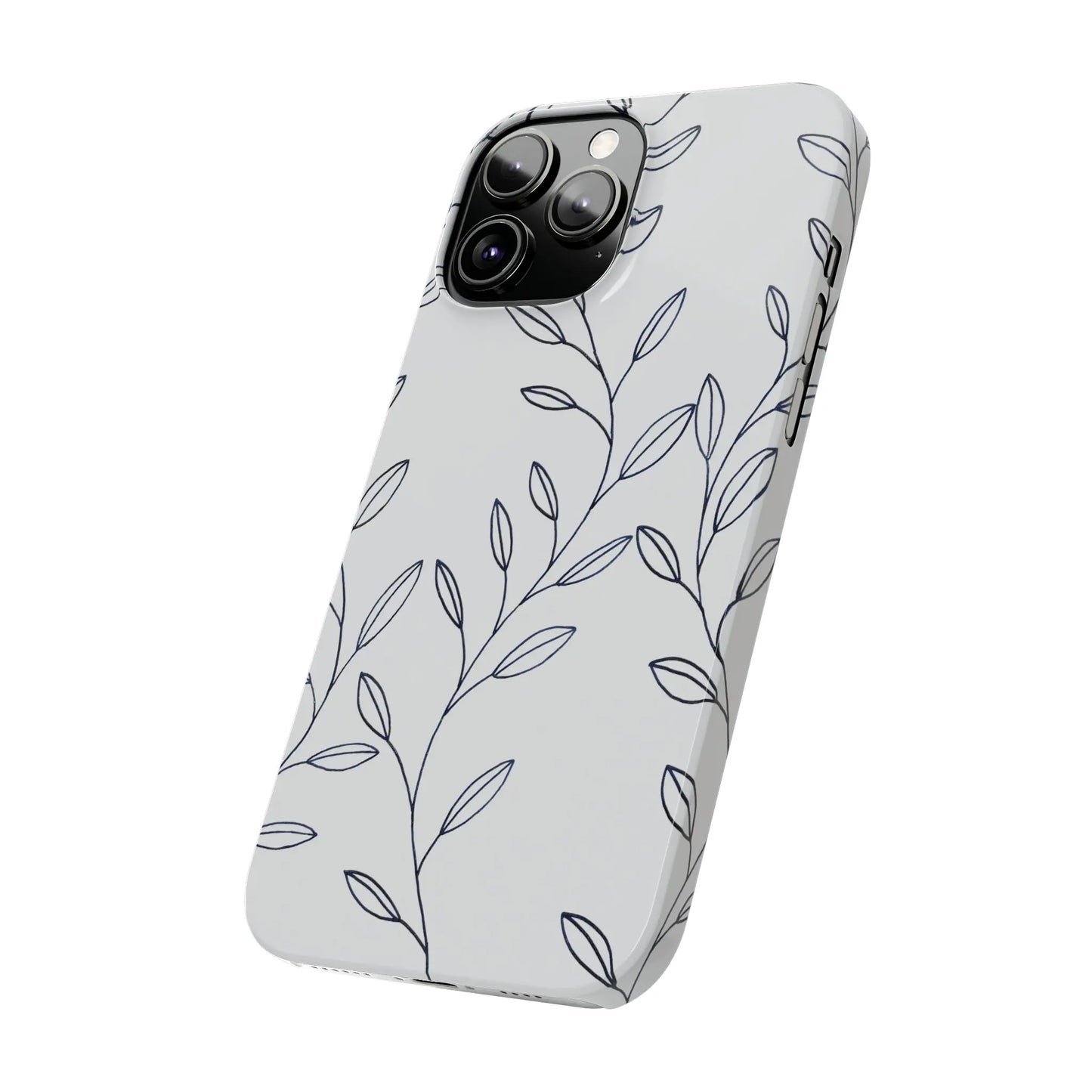 Purple Vines in White Glossy Phone Case - Coldbrewart