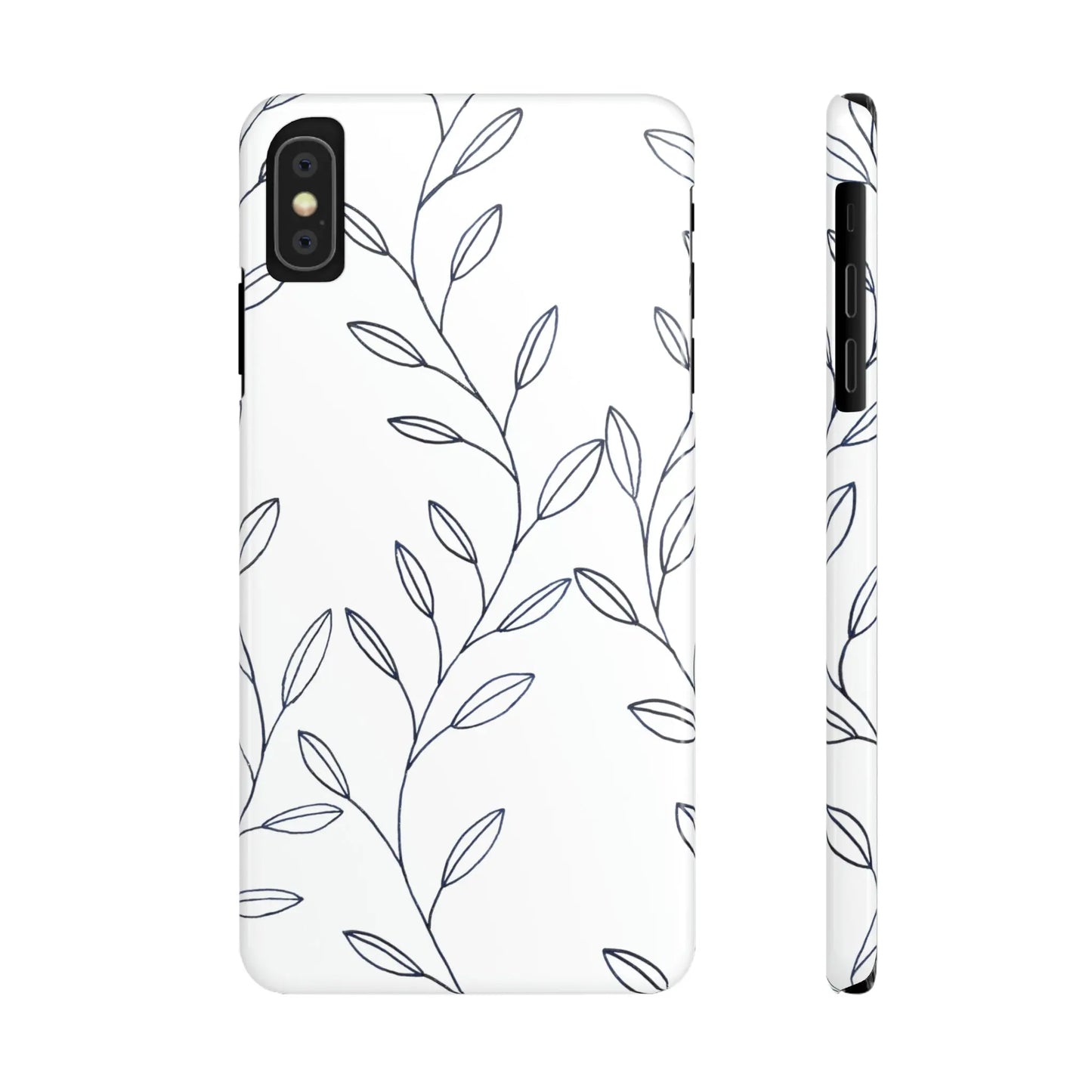 Purple Vines in White Glossy Phone Case Printify