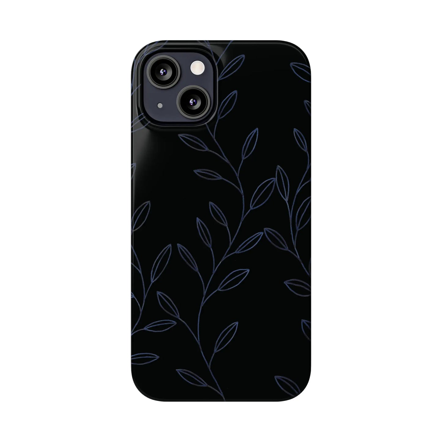 Purple Vines in Black Glossy Phone Case - Coldbrewart