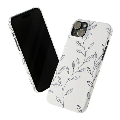 Purple Vines in White Glossy Phone Case - Coldbrewart