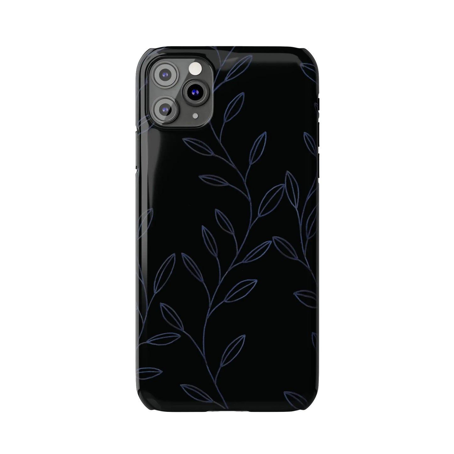 Purple Vines in Black Glossy Phone Case - Coldbrewart