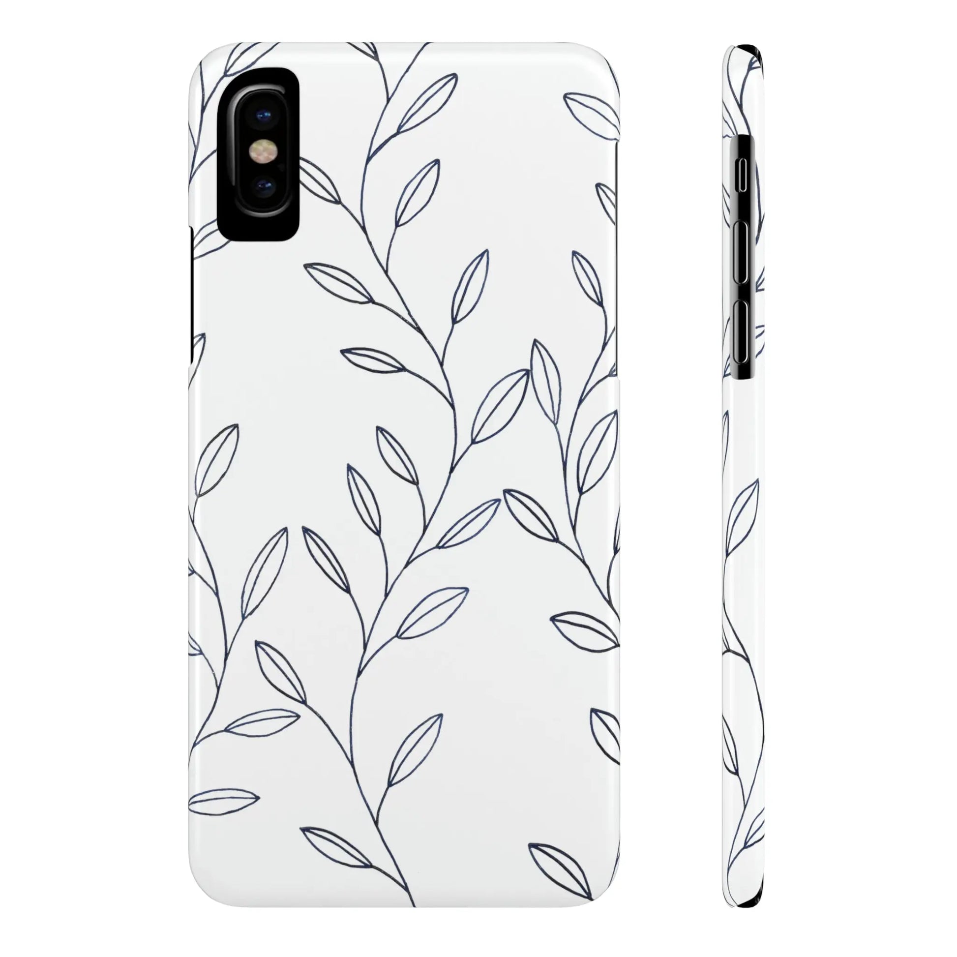 Purple Vines in White Glossy Phone Case Printify