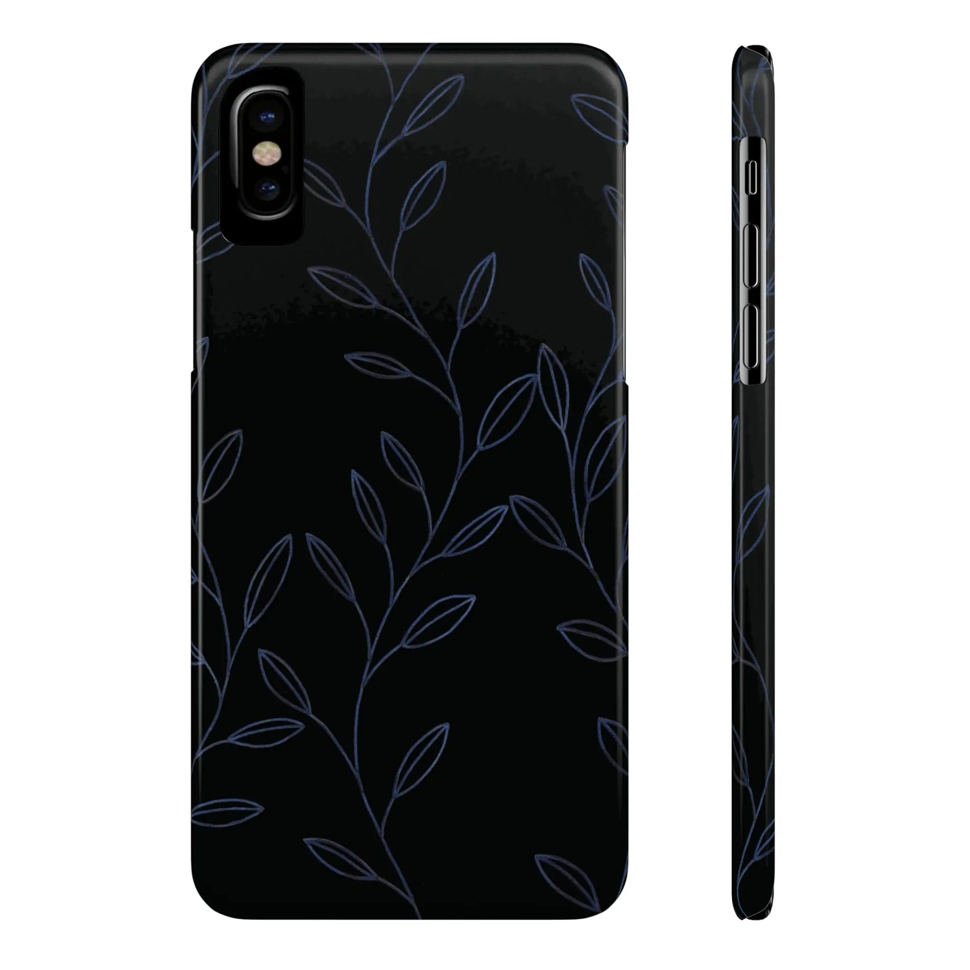 Purple Vines in Black Glossy Phone Case - Coldbrewart