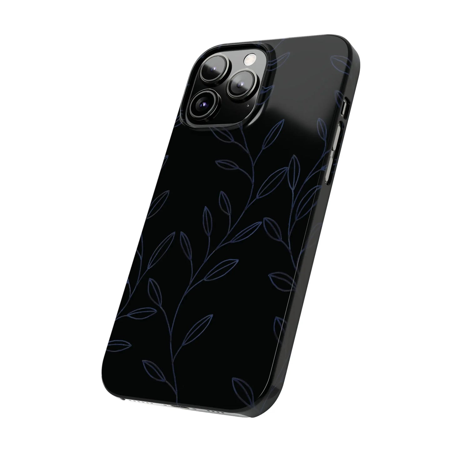 Purple Vines in Black Glossy Phone Case - Coldbrewart