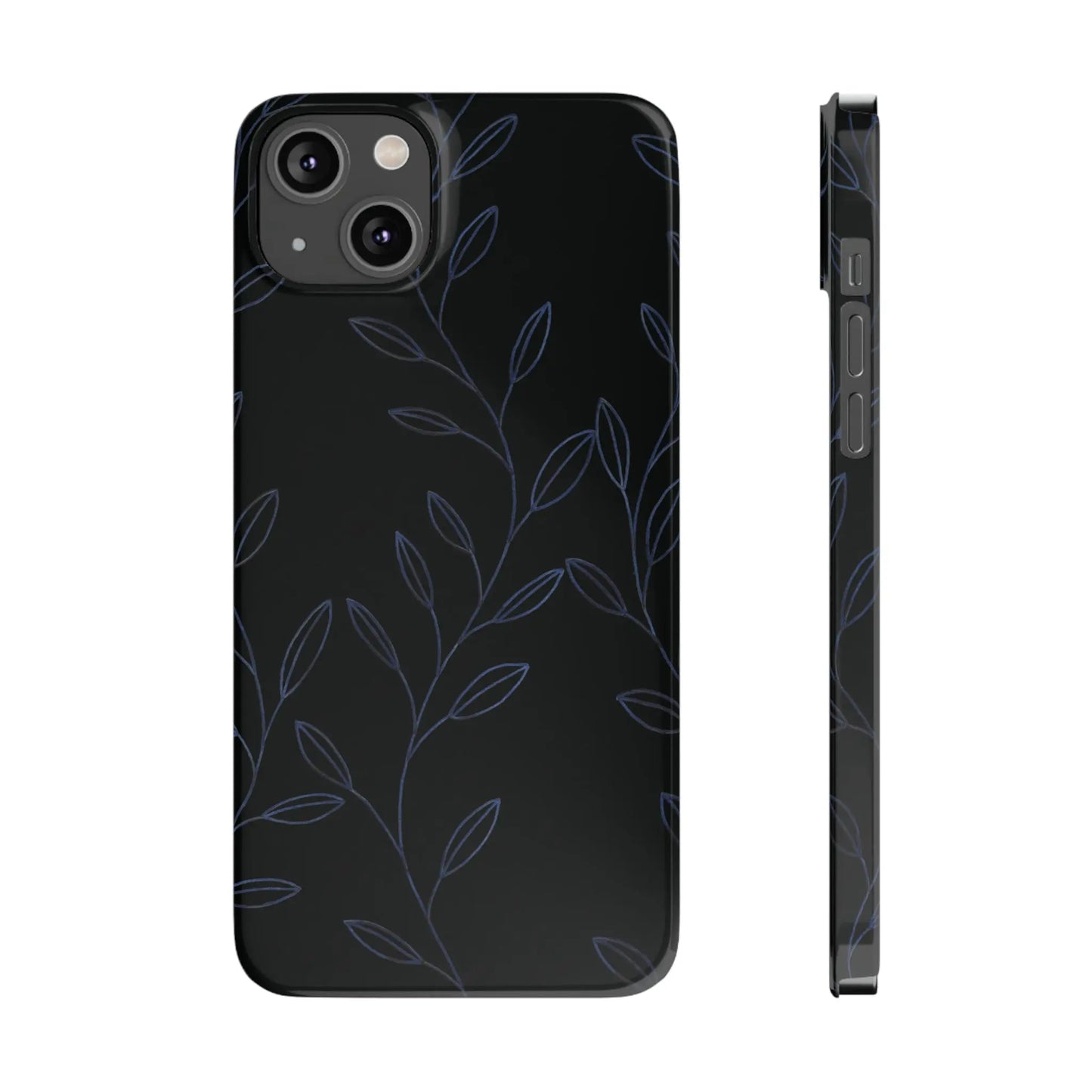 Purple Vines in Black Glossy Phone Case - Coldbrewart